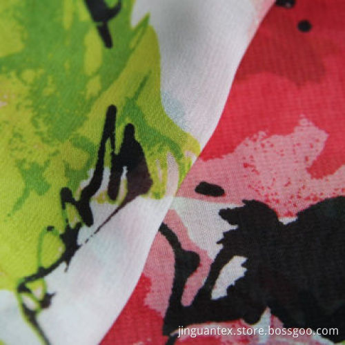 Polyester printed Chiffon fabric used for dress skirt